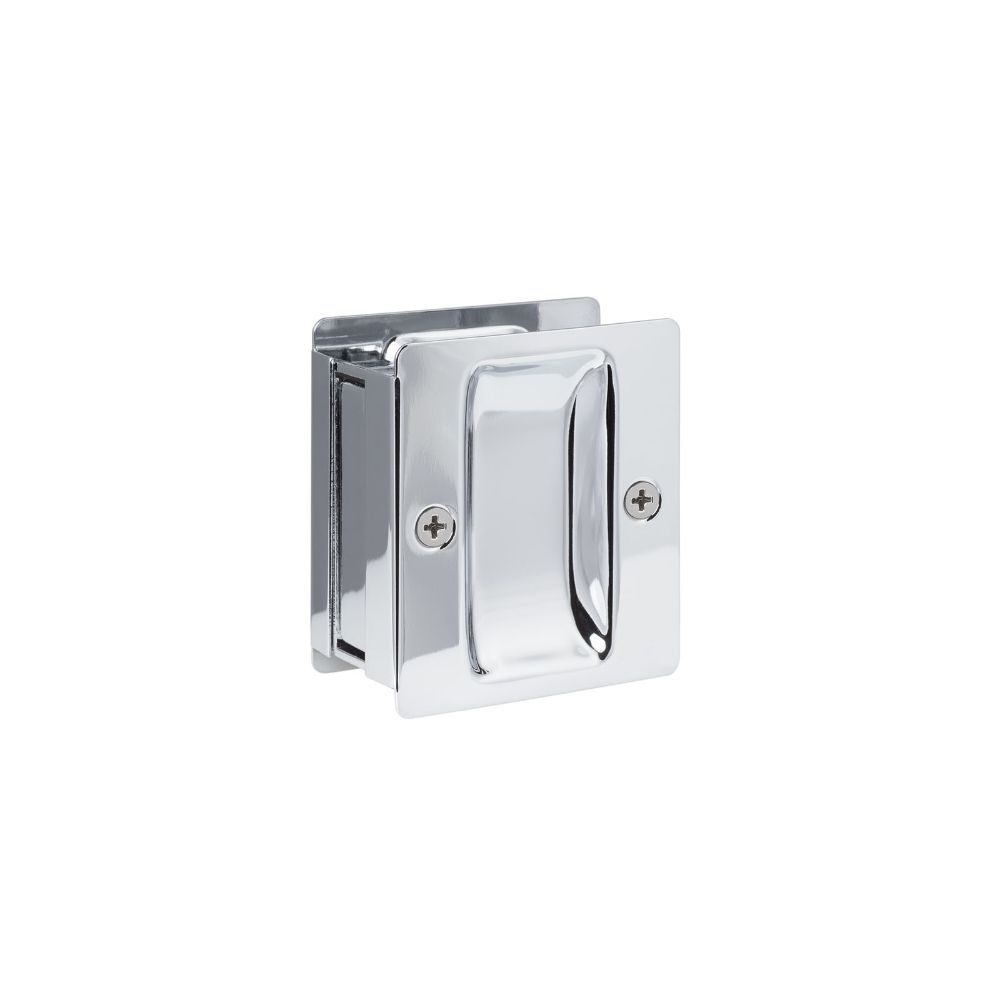 Sure-Loc Hardware DP712 26 Square Pocket Door Pull Privacy in Polished Chrome